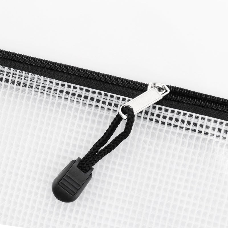 SUBANG 12 Pieces Black Zipper Pouch Zipper File Bags Mesh File Folders with Grid Travel Pouch, 6 Sizes - Image 3